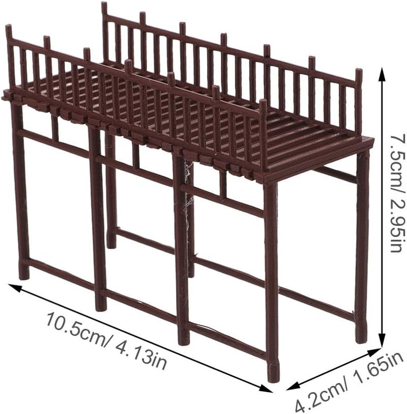 نموذج جسر صيني مصغر من البلاستيك للتركيب يدويًا، زينة حديقة آسيوية - Image 2